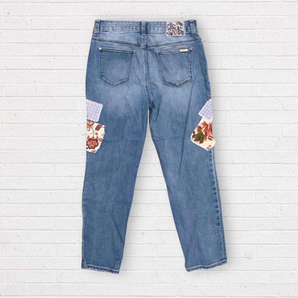 Chicos Patchwork So Slimming Girlfriend Crop Skin… - image 2